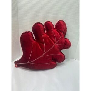 Red Oak Leaf‎ Shaped Plush Pillow Decorative Accent Fall Autumn
